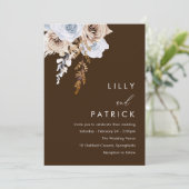Invitation Boho Watercolor Flowers Mariage moderne (Debout devant)