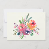 Invitation Boho Watercolor Flowers Moderne Mariage élégant (Dos)