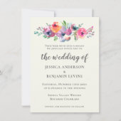 Invitation Boho Watercolor Flowers Moderne Mariage élégant (Devant)