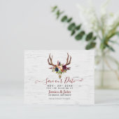 Invitation Boho Watercolor Flowers Skull Arrow Sauvez notre d (Debout devant)