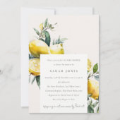 Invitation Boho Watercolor Jaune Lemon Garden Baby shower (Devant)
