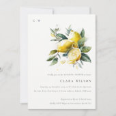 Invitation Boho Watercolor Jaune Lemon Garden Fête des mariée (Devant)