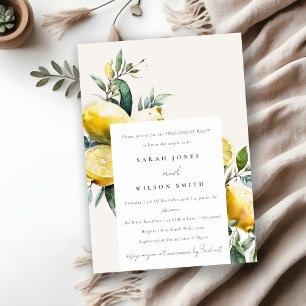 Invitation Boho Watercolor Jaune Lemon Garden Fiançailles