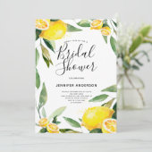 Invitation Boho Watercolor Lemon Fête des mariées (Debout devant)