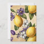 Invitation Boho Watercolor Lemon Fête des mariées (Dos)