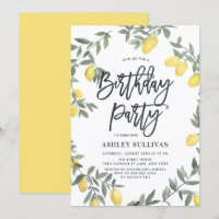 Boho Watercolor Lemon Wreath fête d'anniversaire