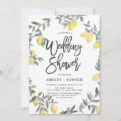 Invitation Boho Watercolor Lemon Wreath Wedding shower (Devant)