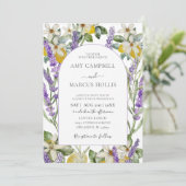 Invitation Boho Watercolor Lemons & Lavender Mariage (Debout devant)