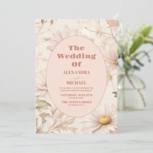 Invitation Boho Watercolor Mariage (Debout devant)