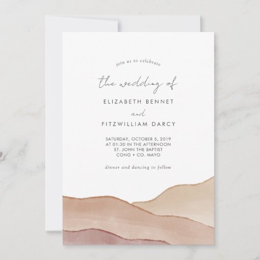 Invitation Boho Watercolor Mariage Abstrait de (Devant)