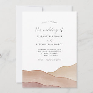 Invitation Boho Watercolor Mariage Abstrait de