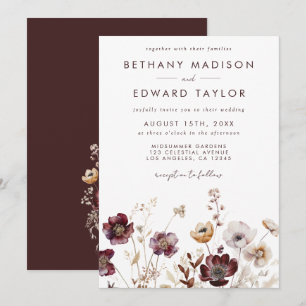 Invitation Boho Watercolor Mariage Floral