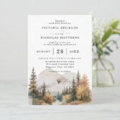 Invitation Boho Watercolor Mountain Budget QR code Wedding (Debout devant)