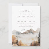 Invitation Boho Watercolor Mountain Wedding Enregistrer La Da (Devant)