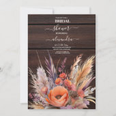 Invitation Boho Watercolor Pampas Grass Bride (Devant)