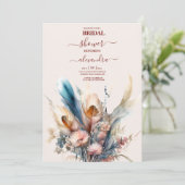Invitation Boho Watercolor Pampas Grass Bride (Debout devant)