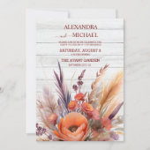 Invitation Boho Watercolor Pampas Grass Mariage (Devant)