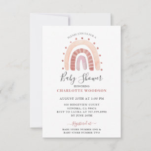 Invitation Boho Watercolor Rainbow Baby shower