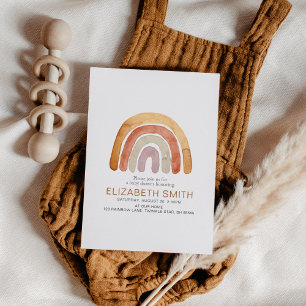 Invitation Boho Watercolor Rainbow Baby shower