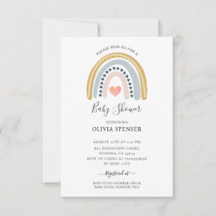 Invitation Boho Watercolor Rainbow Baby shower