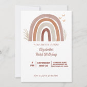 Invitation Boho Watercolor Rainbow Birday | Pampas Grasse (Devant)