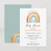 Invitation Boho Watercolor Rainbow Boy Baby shower (Devant / Derrière)