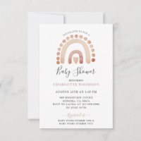 Boho Watercolor Rainbow Boy Baby shower Invitatiat