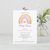 Invitation Boho Watercolor Rainbow Girl Baby shower (Debout devant)