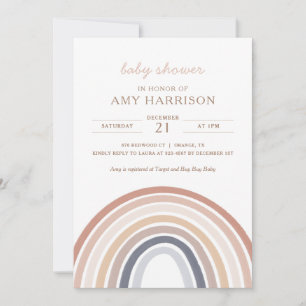 Invitation Boho Watercolor Rainbow Girl Baby shower Invitatia
