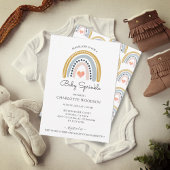 Invitation Boho Watercolor Rainbow Girl Baby Sprinkl