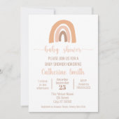 Invitation Boho Watercolor Rainbow Terracotta Baby shower (Devant)