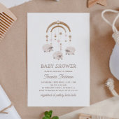 Invitation Boho Watercolor Sheep Mobile | Baby shower neutre