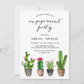 Invitation Boho Watercolor Succulents Summer Engagement Party (Devant)