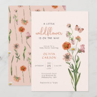 Boho Watercolor Un petit Baby shower Fleur sauvage