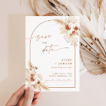 Invitation Boho Wedding Enregistrer l'Invitation de date | Pa<br><div class="desc">Cette belle Invitation Save the Date présente des flores d'aquarelle peintes à la main et de l'herbe à la pampa pour donner le ton à votre mariage boho! Modifiez facilement la plupart des termes pour correspondre à votre événement! Les couleurs du texte et de l'arc sont entièrement modifiables —> cliquez...</div>