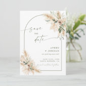 Invitation Boho Wedding Enregistrer l'Invitation de date | Pa (Debout devant)
