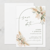 Invitation Boho Wedding Enregistrer l'Invitation de date | Pa (Devant / Derrière)