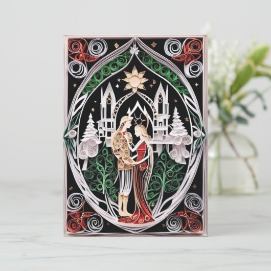 Invitation Boho Wedding RSVP (Debout devant)