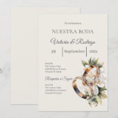 Invitation Boho Wedding with Rings (Devant / Derrière)