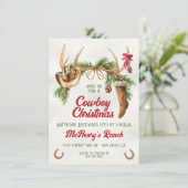 Invitation Boho Western Antler Cowboy Noël (Debout devant)