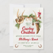 Invitation Boho Western Antler Cowboy Noël (Devant)