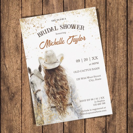 Invitation Boho Western Bride Wild West Country Cowgirl
