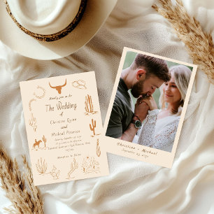 Invitation Boho Western Cowboy Mariage d'illustration