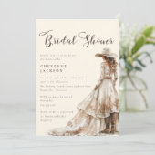 Invitation Boho Western Cowgirl Fête des mariées (Debout devant)