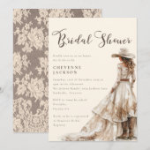 Invitation Boho Western Cowgirl Fête des mariées (Devant / Derrière)