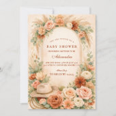 Invitation Boho Western Floral Baby Shower (Devant)