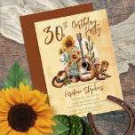 Invitation Boho Western Guitar Sunflowers 30e fête d'annivers<br><div class="desc">Présentez notre enchanteresse Boho Western Guitar et Sunflowers Invitation anniversaire! Préparez-vous à embrasser le charme rustique et les vibes d'esprit libre d'une célébration qui combine le meilleur de l'esthétique bohème et occidentale. Ce design captivant est parfait pour ceux qui recherchent une expérience d'anniversaire unique et mémorable. Au coeur de cette...</div>