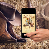 Invitation Boho Western Guitar Sunflowers 30e fête d'annivers