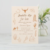 Invitation Boho Western Saddup Cowboy douche nuptiale (Debout devant)