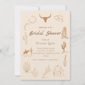 Invitation Boho Western Saddup Cowboy douche nuptiale Invita (Devant)